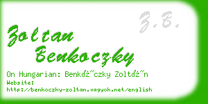 zoltan benkoczky business card